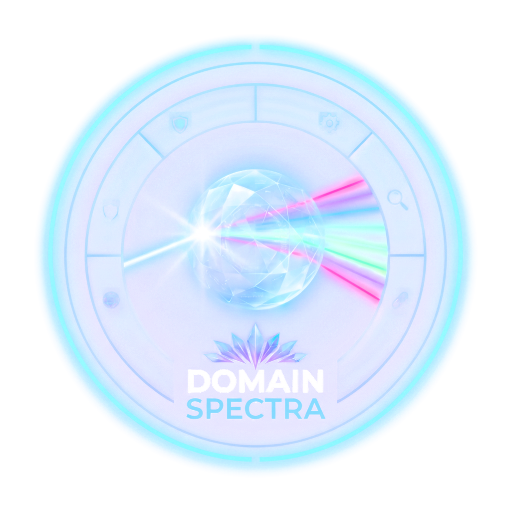 Domain Spectra circular prism logo with TLD nodes